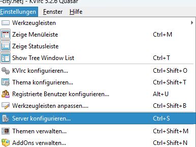 KVIRC Servereinstellungen